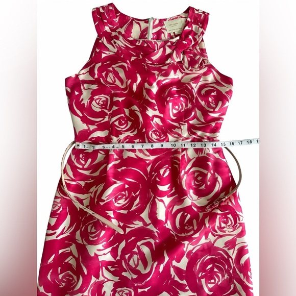 Kate Spade New York Minnie Rose Silk Dres 8 Belted Sleeveless Floral Pink White - Picture 11 of 15
